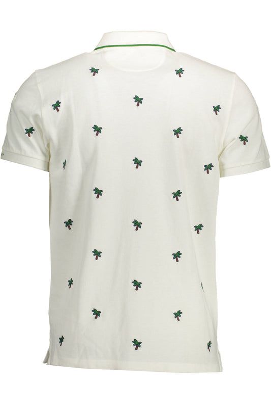 White Cotton Men Polo Shirt