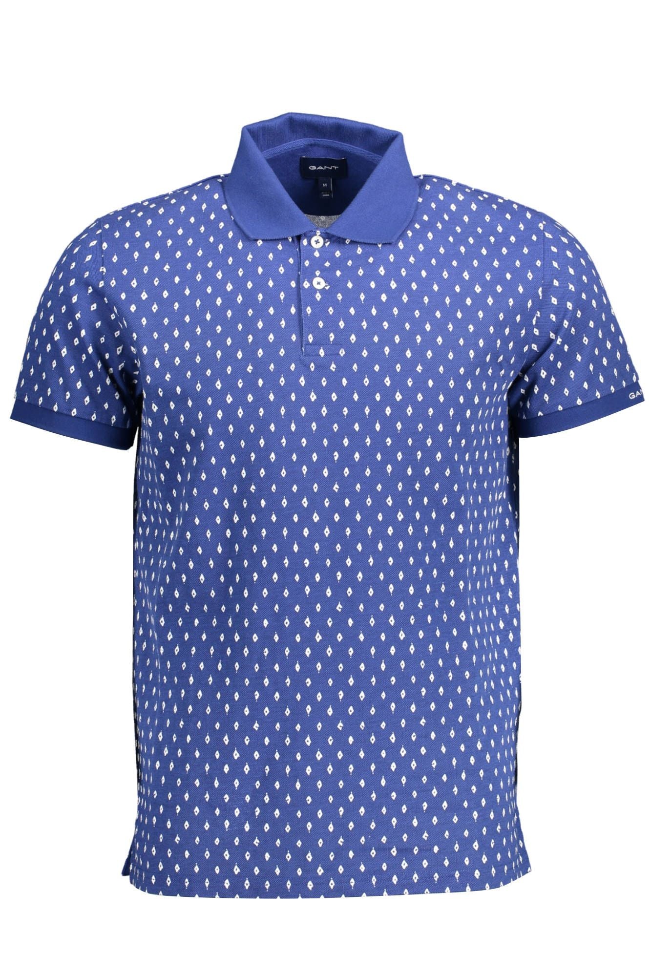Blue Cotton Men Polo Shirt
