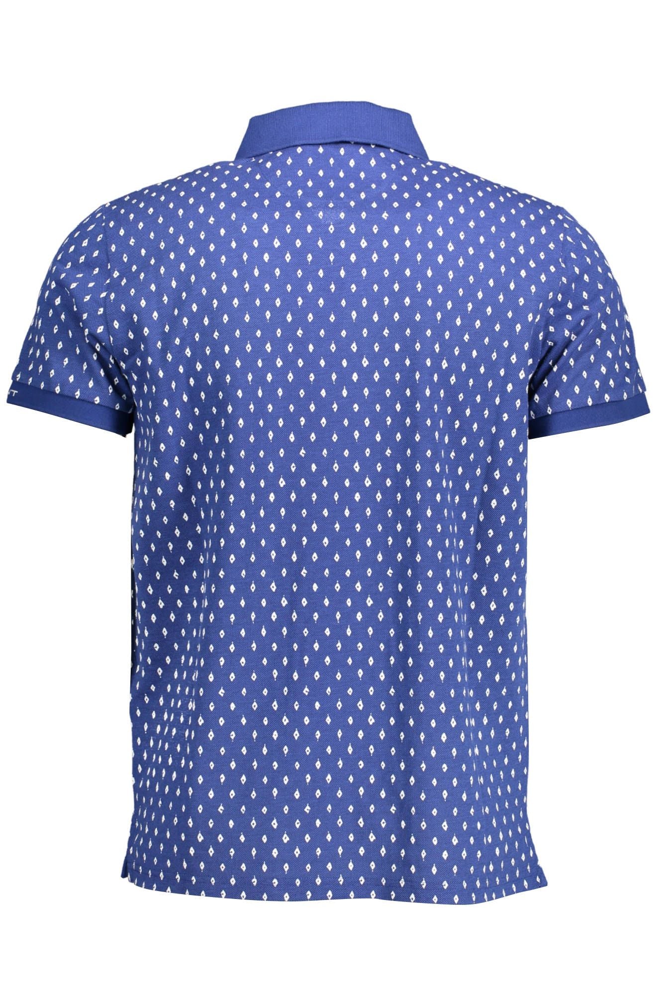 Blue Cotton Men Polo Shirt