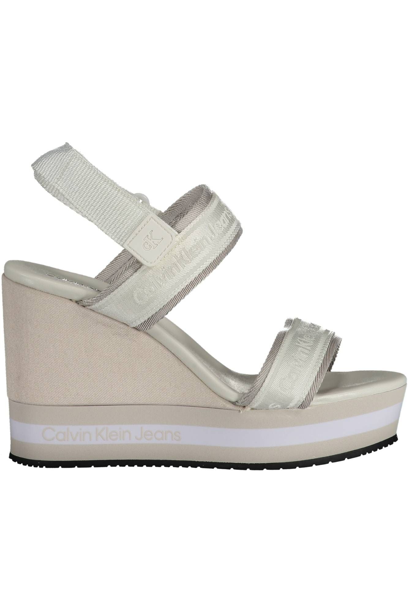 White Polyester Women Sandal
