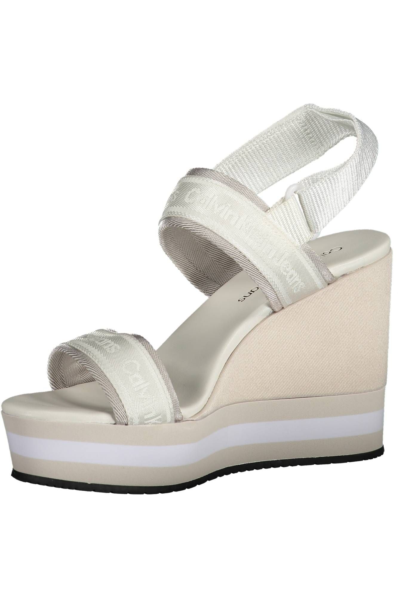 White Polyester Women Sandal