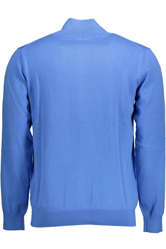 Blue Cotton Men Cardigan