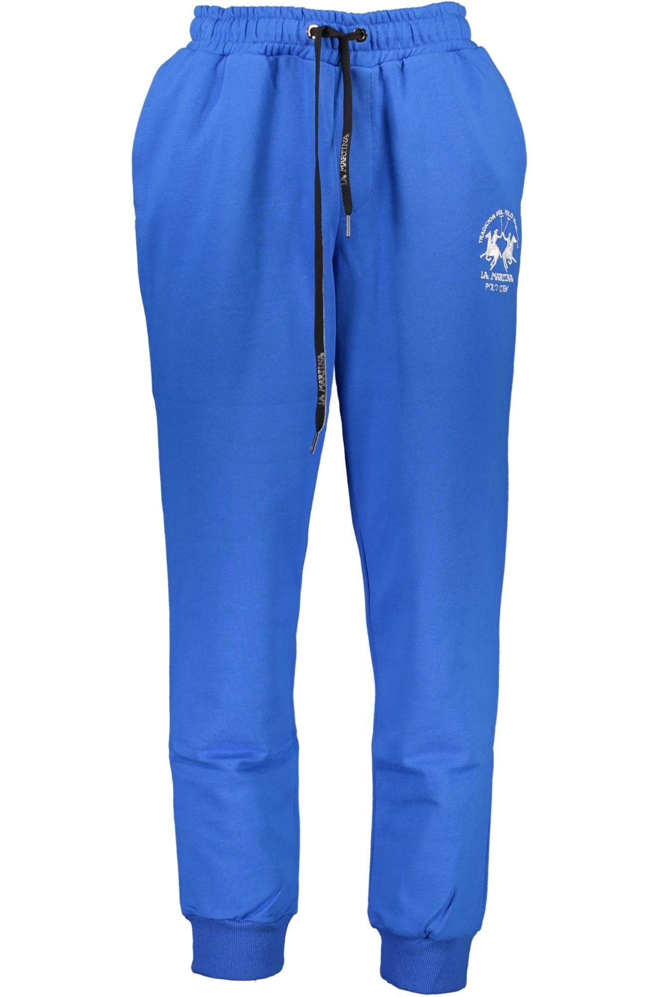 Blue Cotton Men Sports Trousers
