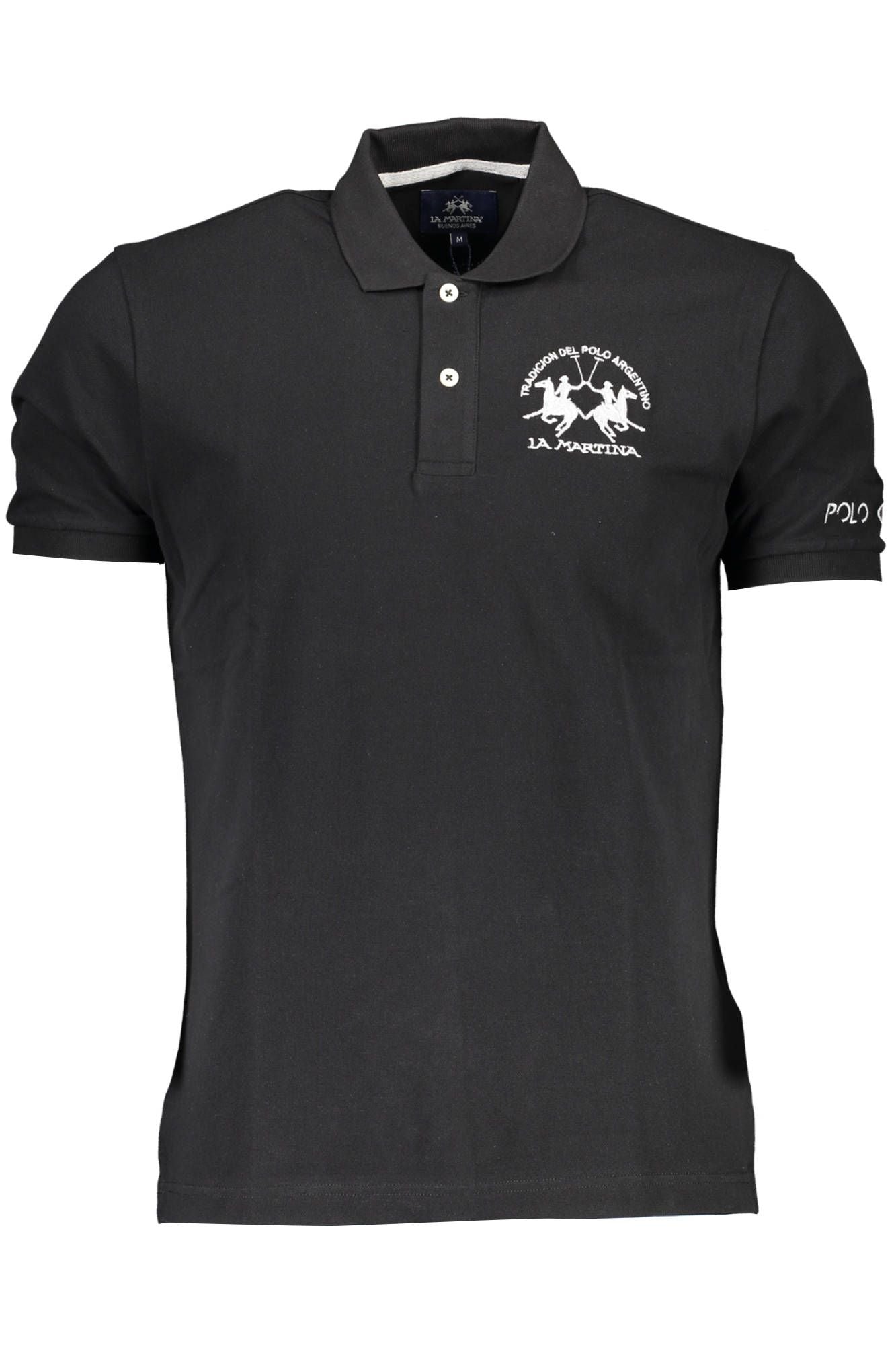 Black Cotton Men Polo Shirt