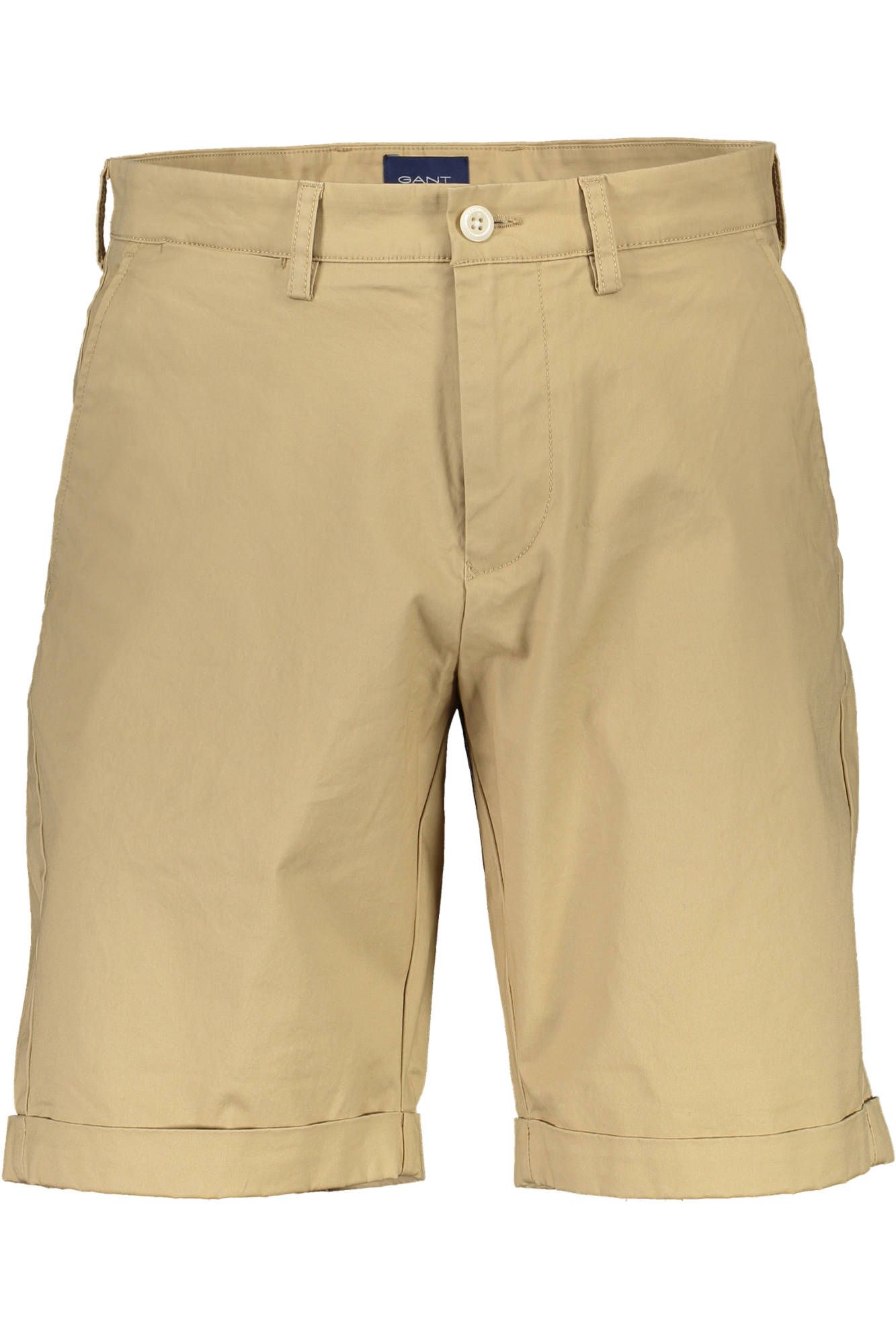Beige Cotton Men Bermuda