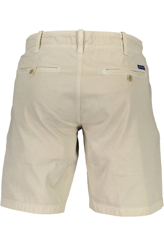 Beige Cotton Men Bermuda