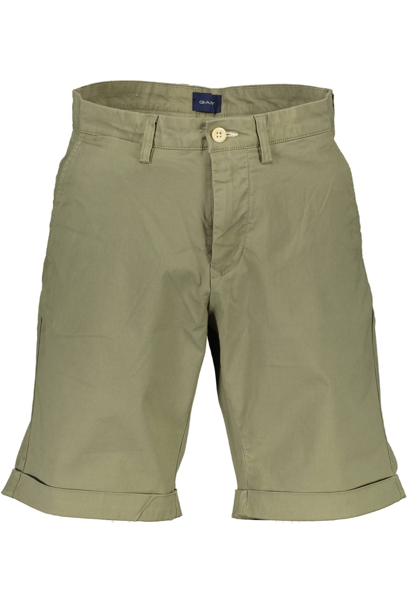 Green Cotton Men Bermuda Pant