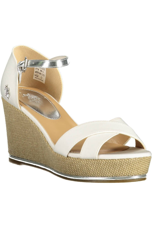 White Polyester Women Sandal