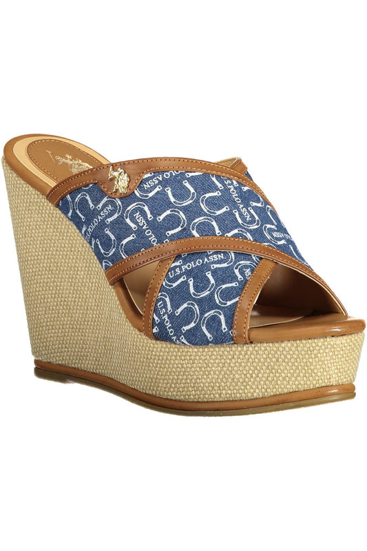Blue Cotton Women Sandal