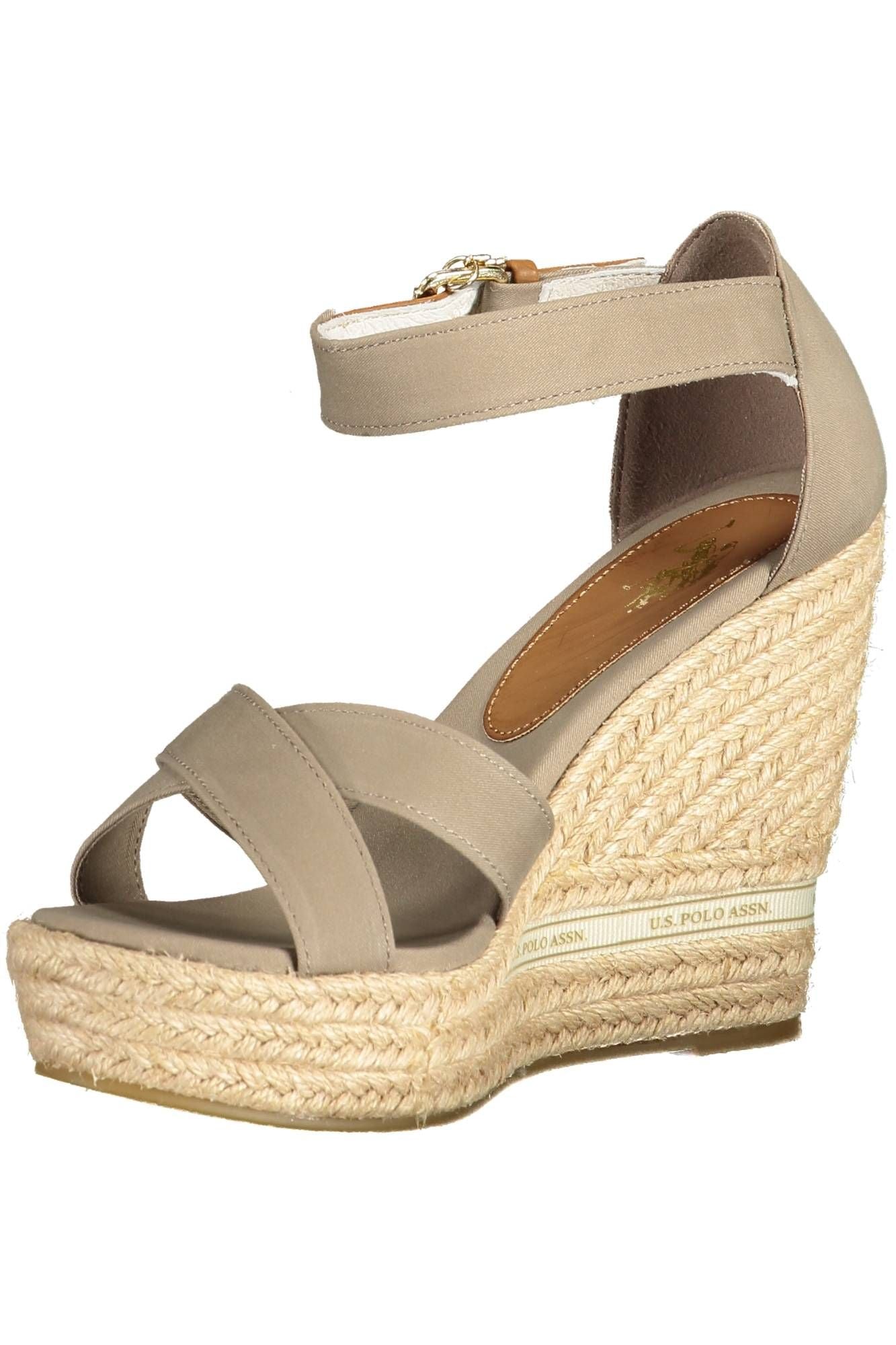 Beige Cotton Women Sandal