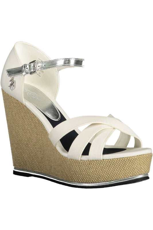 White Cotton Women Sandal