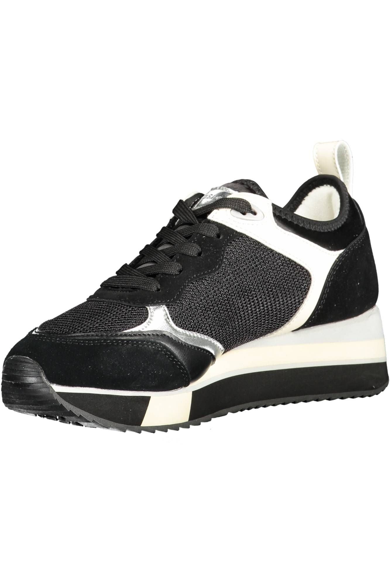 Black Polyester Women Sneaker