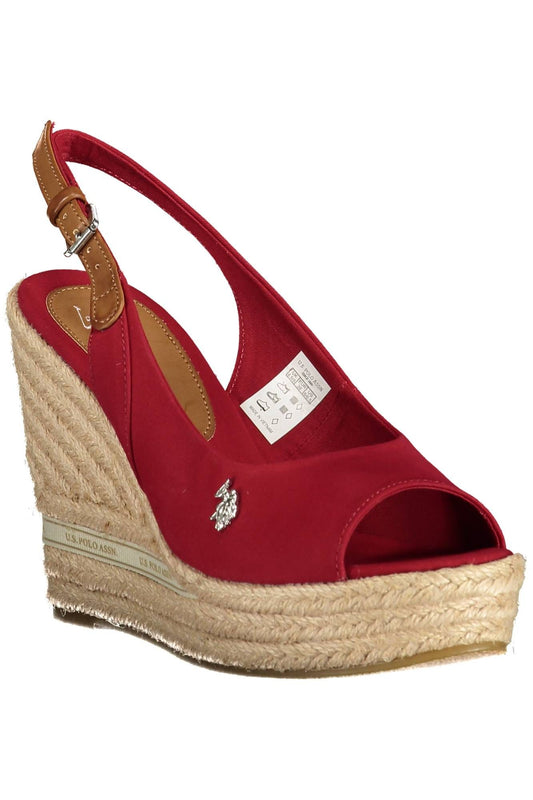 Red Cotton Women Sandal