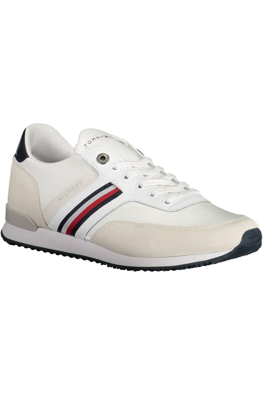 White Polyester Men Sneaker
