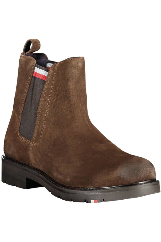 Brown Polyester Men Boot