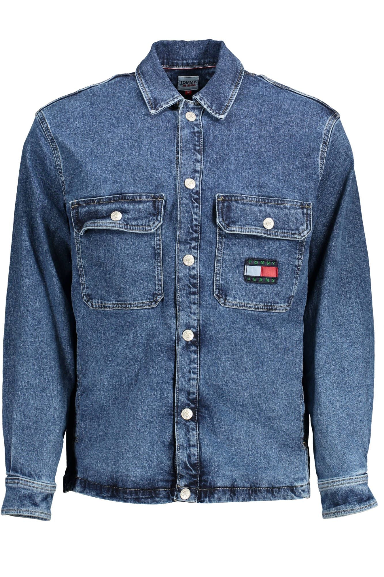 Blue Cotton Men Jacket