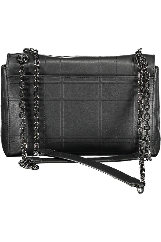 Black Polyester Women Handbag