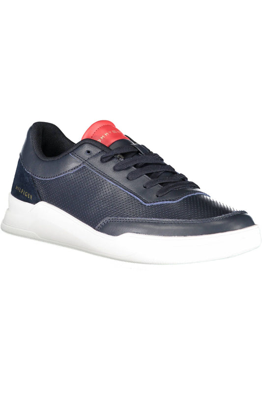 Blue Recycled Polyester Men Sneaker