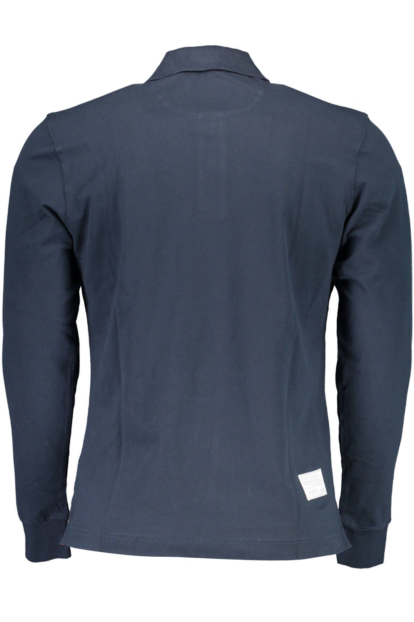 Blue Cotton Men Polo Shirt