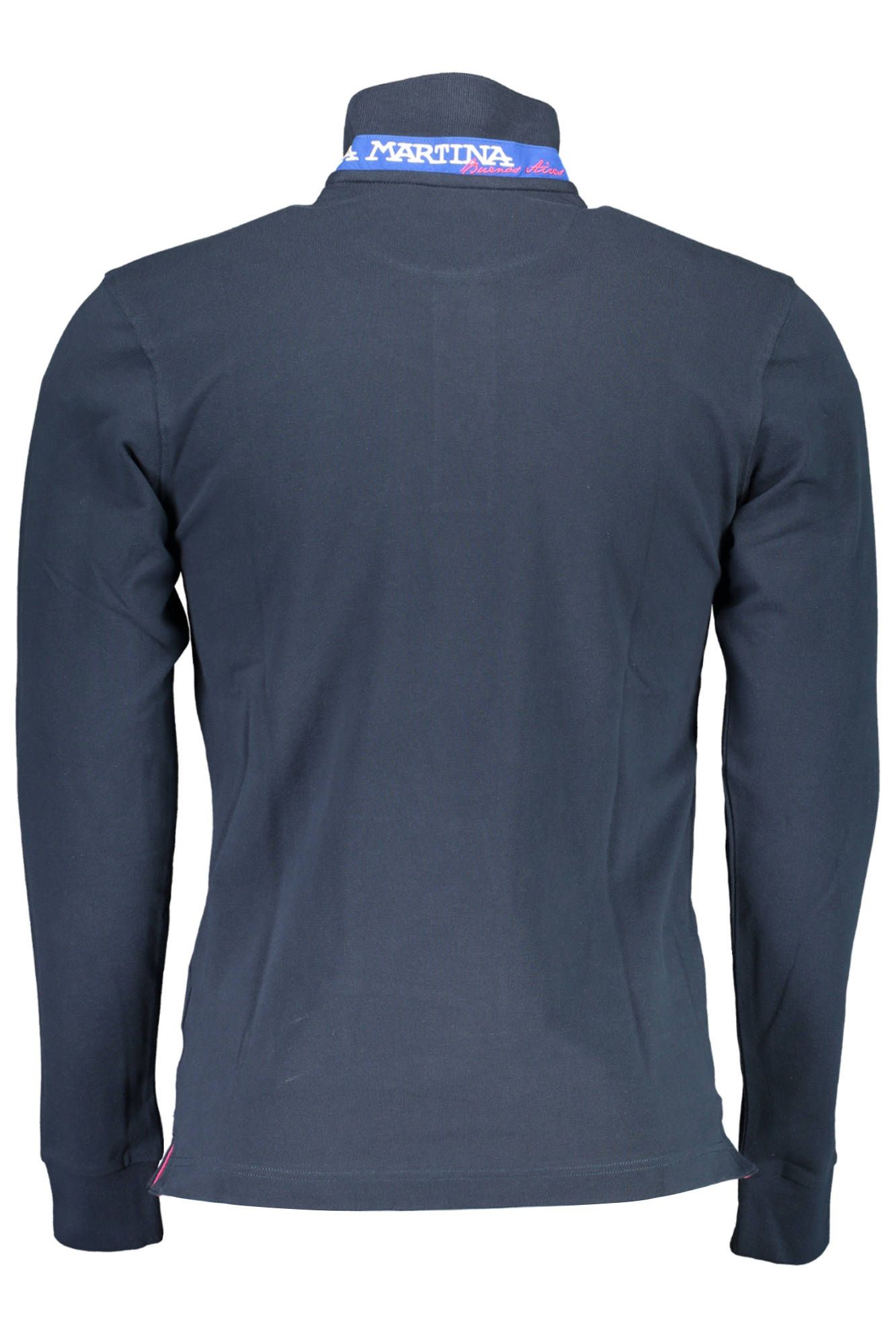 Blue Cotton Men Polo Shirt
