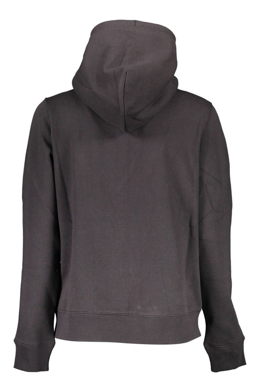 Black Cotton Women Sweater Hoodie