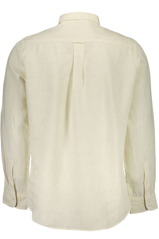 Beige Linen Men Shirt