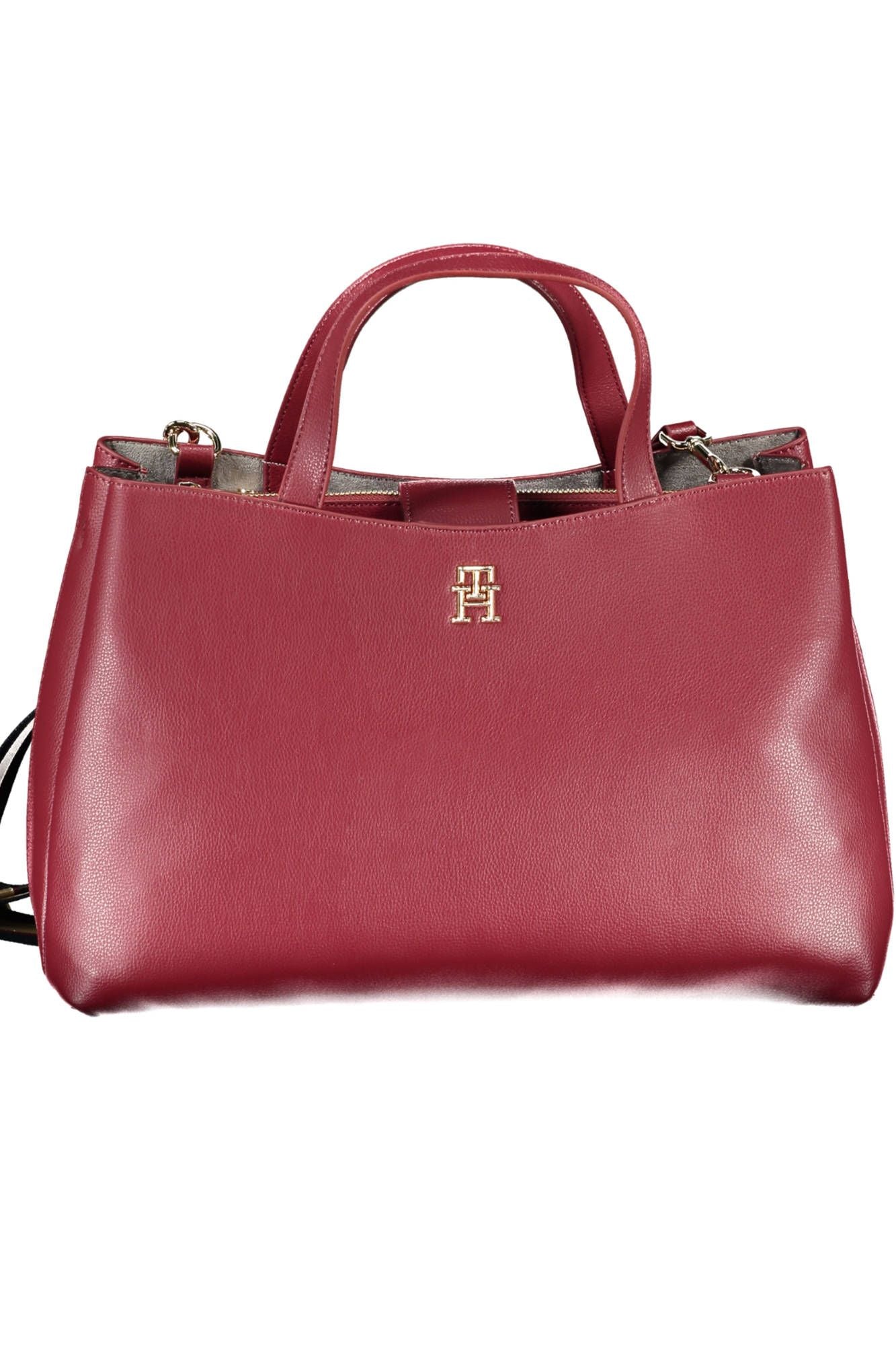 Red Polyester Women Handbag