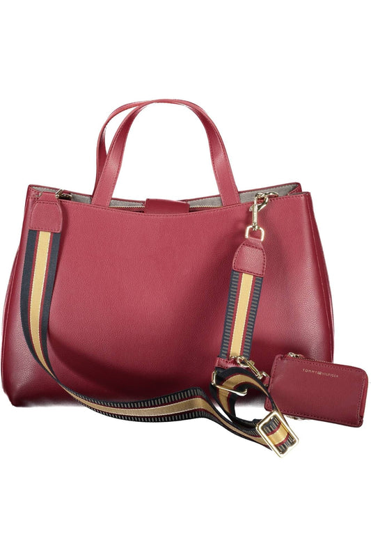 Red Polyester Women Handbag