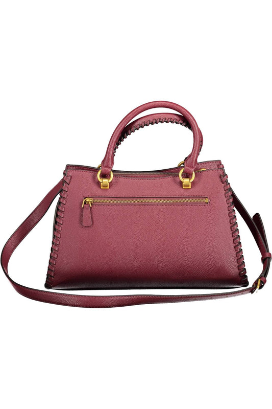 Purple Polyurethane Women Handbag