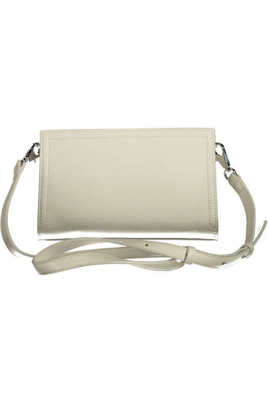 White Polyester Women Handbag