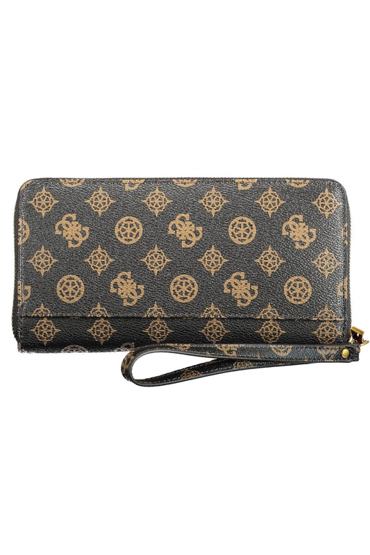 Brown Polyurethane Women Wallet