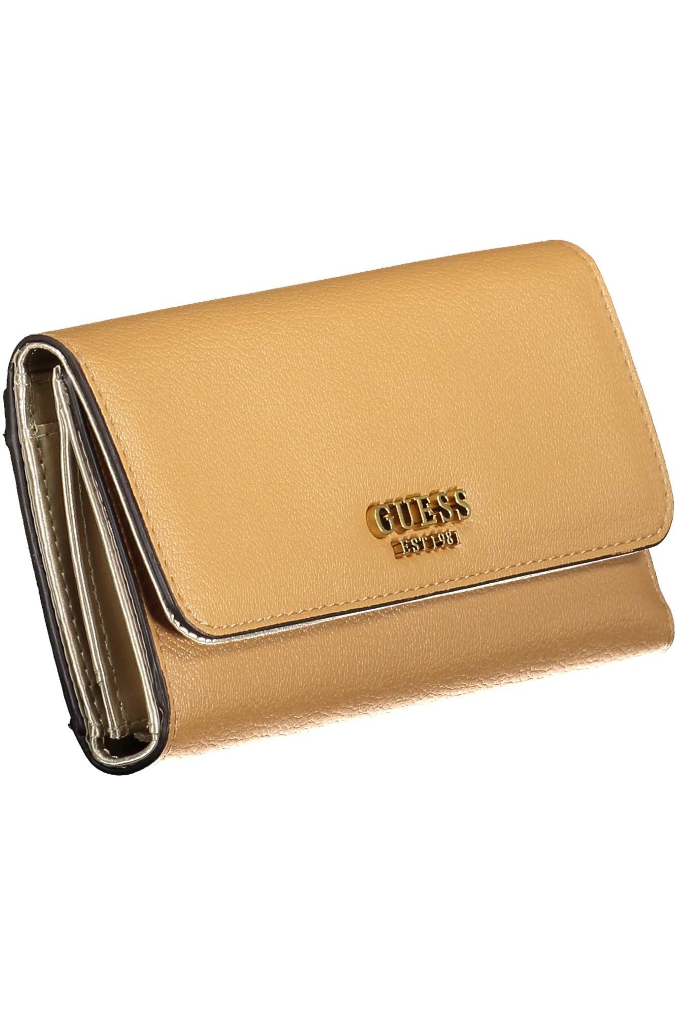 Beige Polyurethane Women Wallet