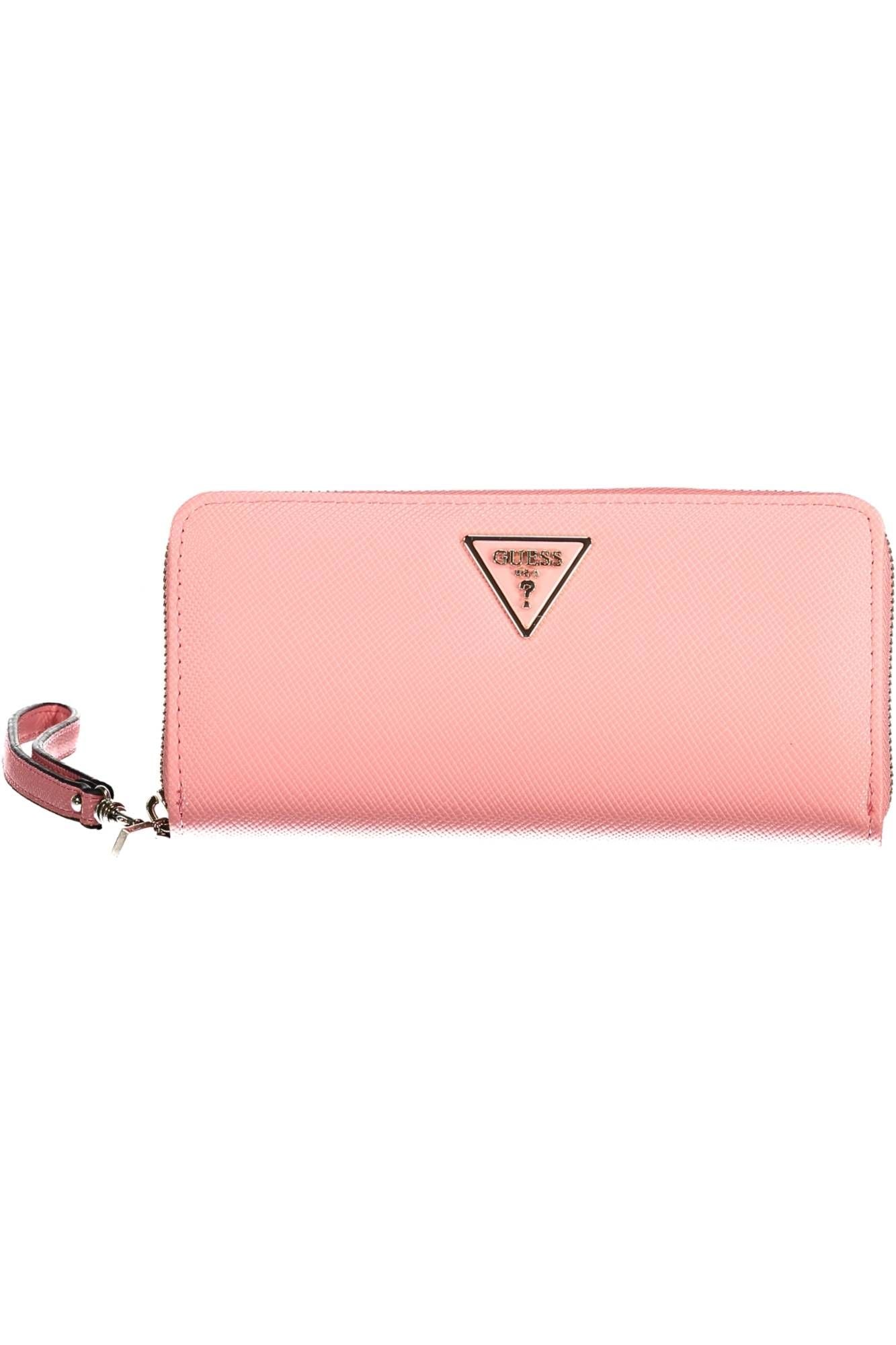 Pink Polyurethane Women Wallet