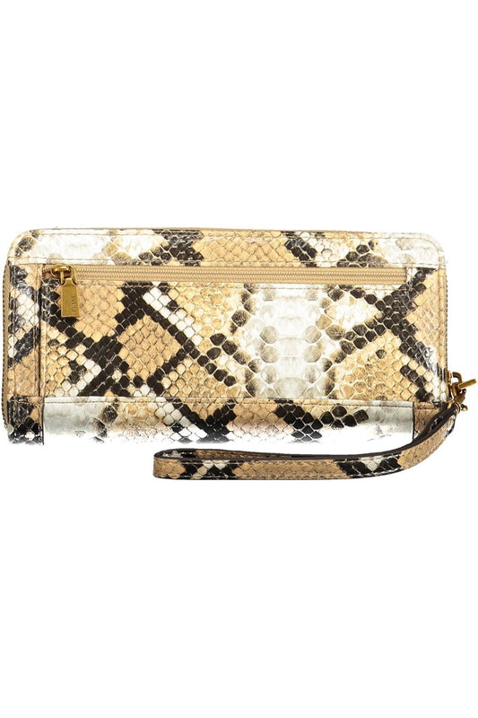 Beige Polyurethane Women Wallet