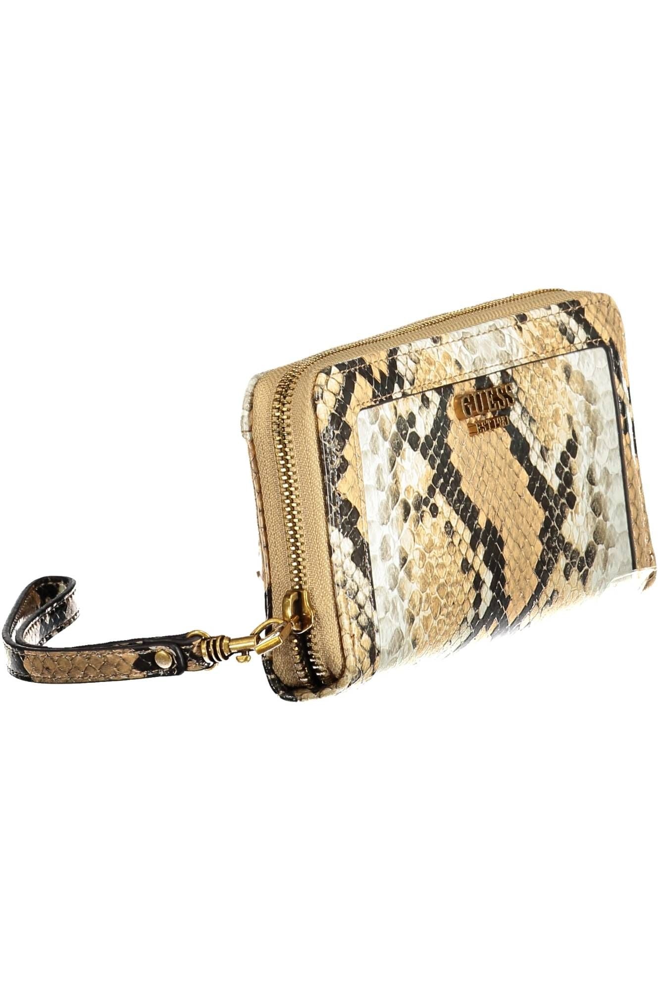 Beige Polyurethane Women Wallet