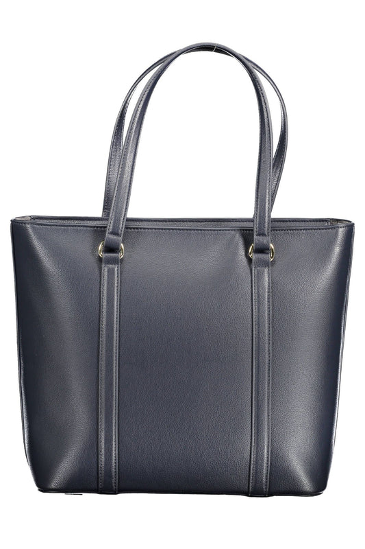 Blue Recycled Polyester Women Handbag