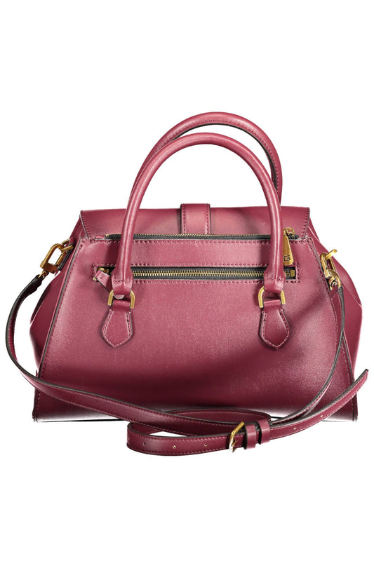 Purple Polyurethane Women Handbag