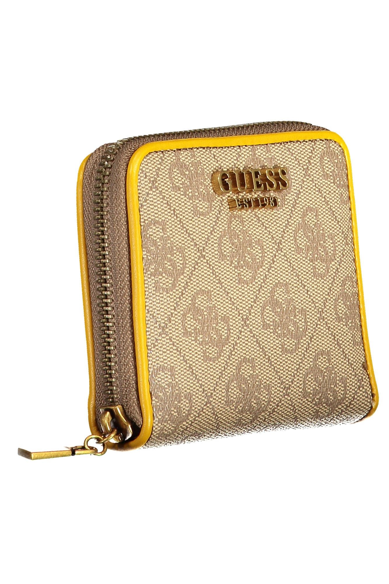 Yellow Polyurethane Women Wallet