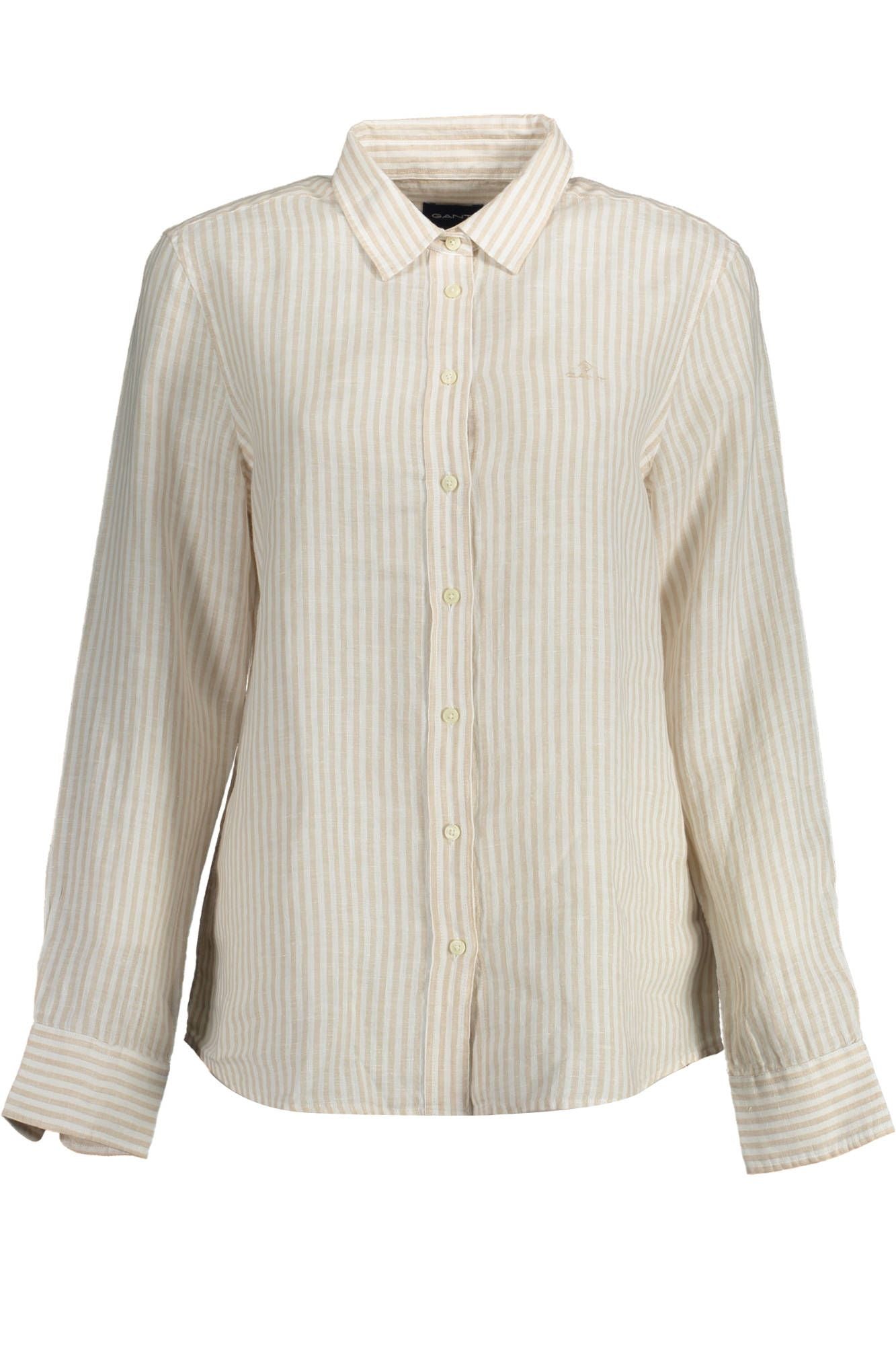 Beige Linen Women Shirt