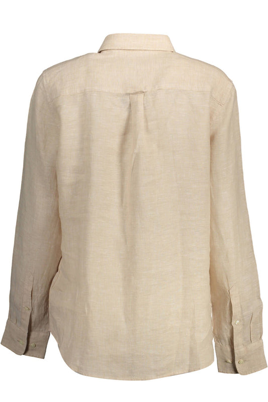 Beige Linen Women Shirt