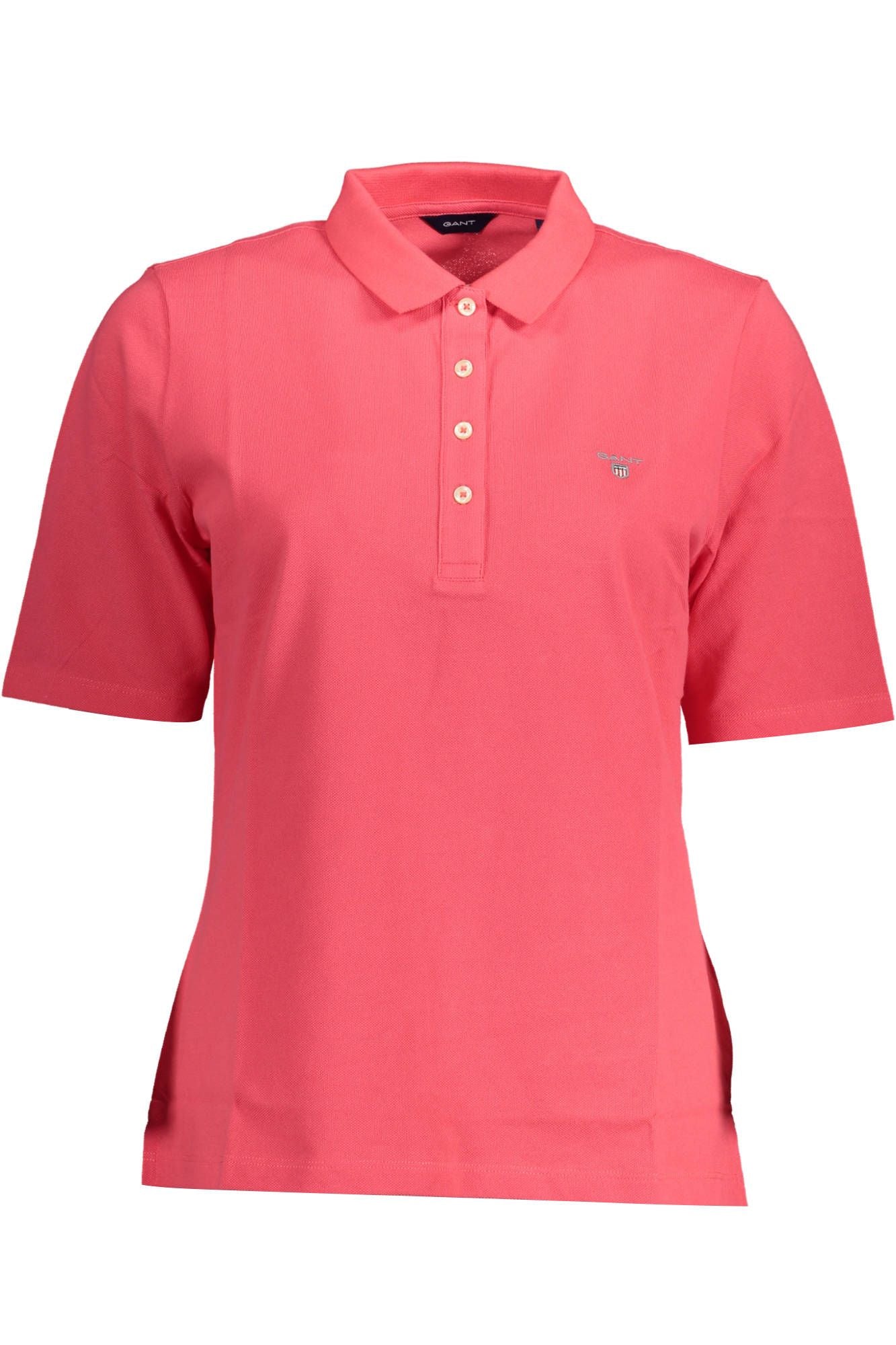 Pink Cotton Women Polo Shirt