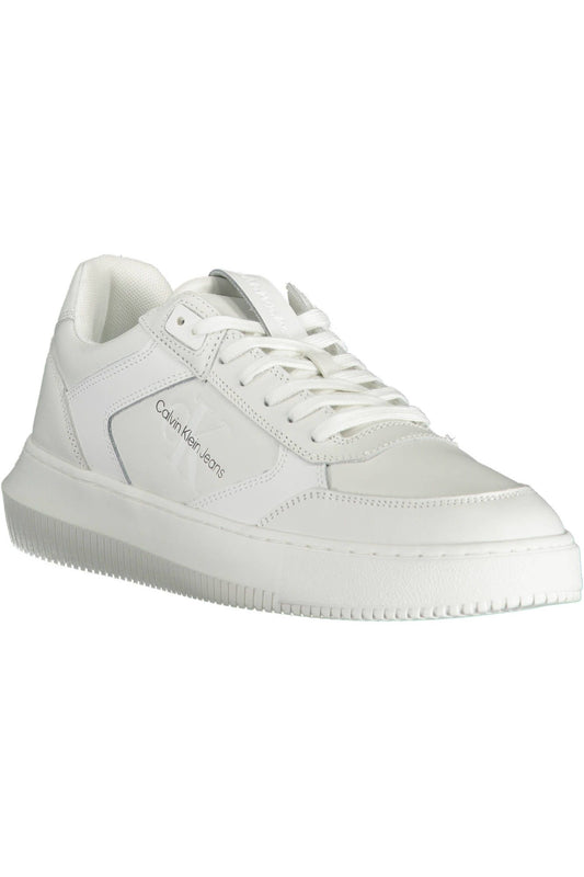 White Polyester Men Sneaker