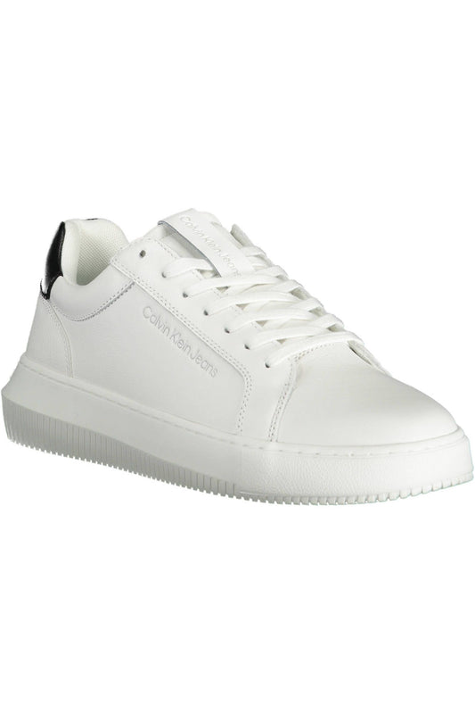 White Polyester Men Sneaker