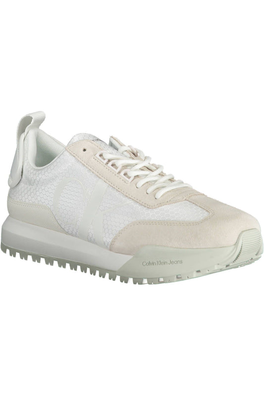 White Polyester Men Sneaker