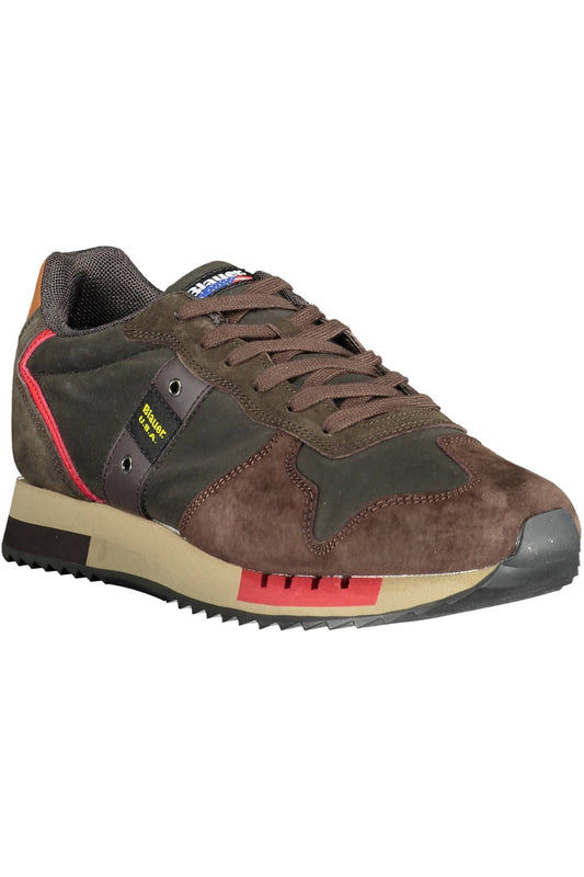 Brown Polyester Men Sneaker