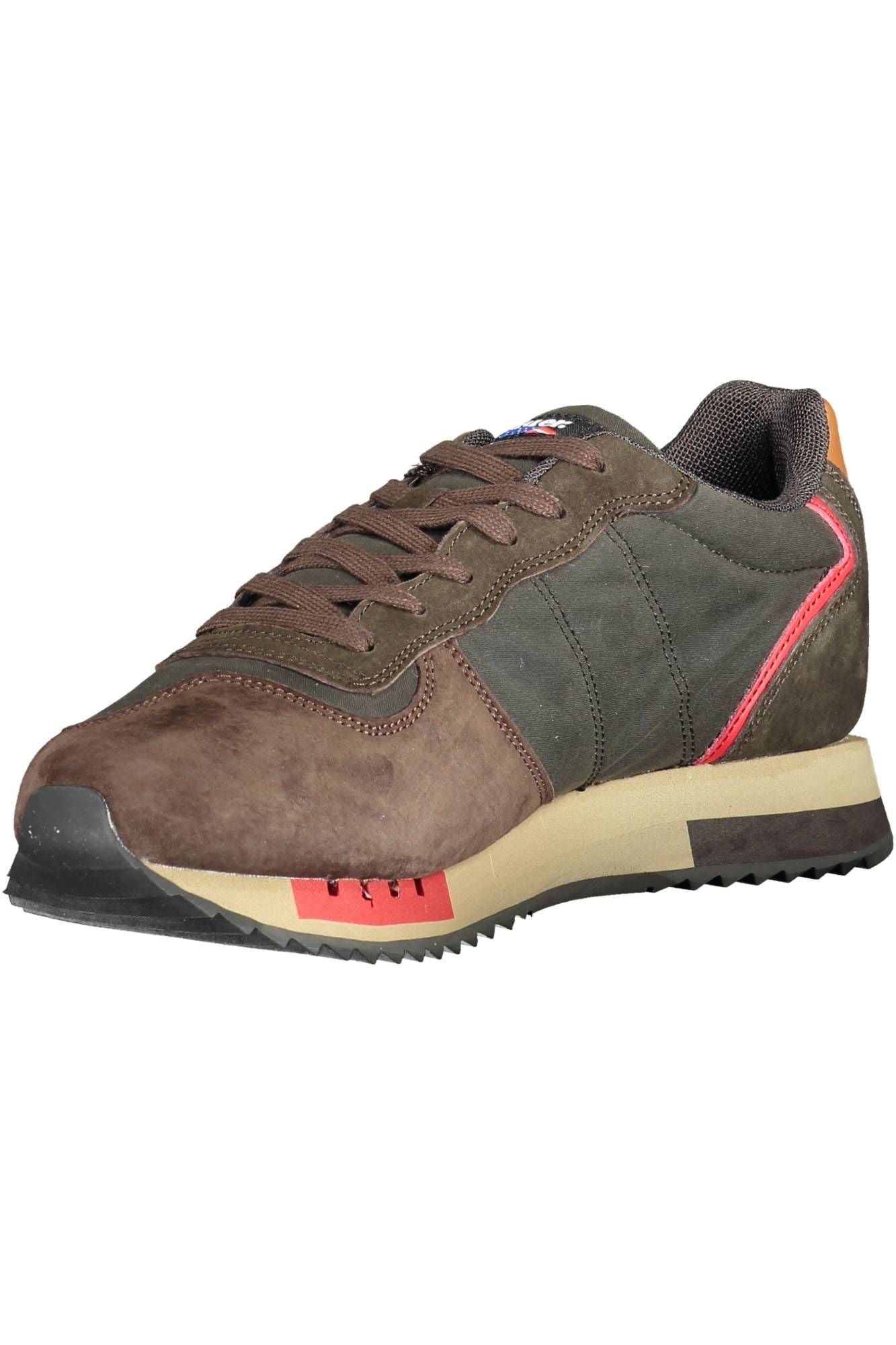 Brown Polyester Men Sneaker