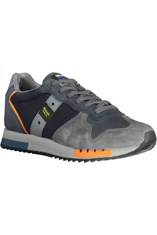 Blue Polyester Men Sneaker