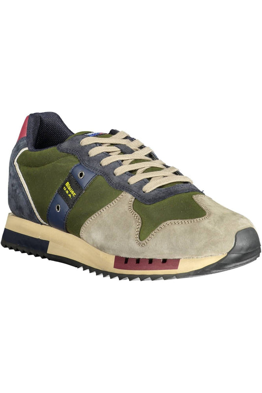 Green Polyester Men Sneaker