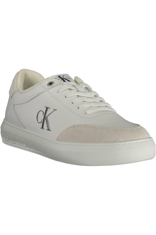 White Polyester Men Sneaker