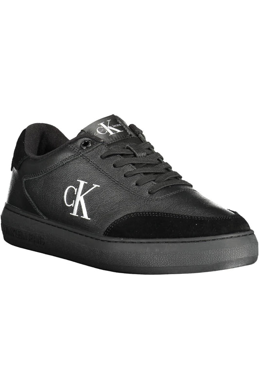 Black Polyester Men Sneaker